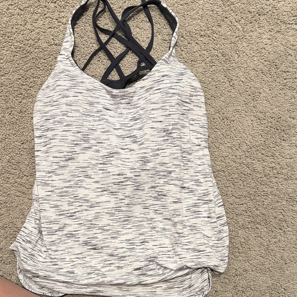 Lululemon Athletica Black and White Strappy Tank Top